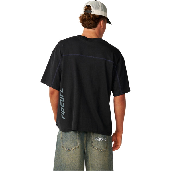 2026 Rip Curl Mens Archive Thrashed Panel T-Shirt 12OMTE - Black